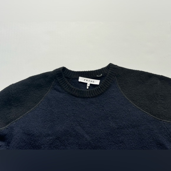 FRAME Wool Crewneck Sweater in Navy Multi size M - Picture 6 of 13